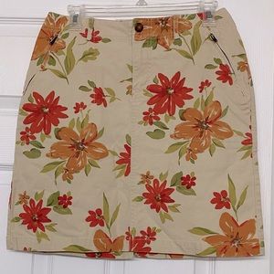 Eddie Bauer Floral Print Active Wear Stretch Skirt Sz 6